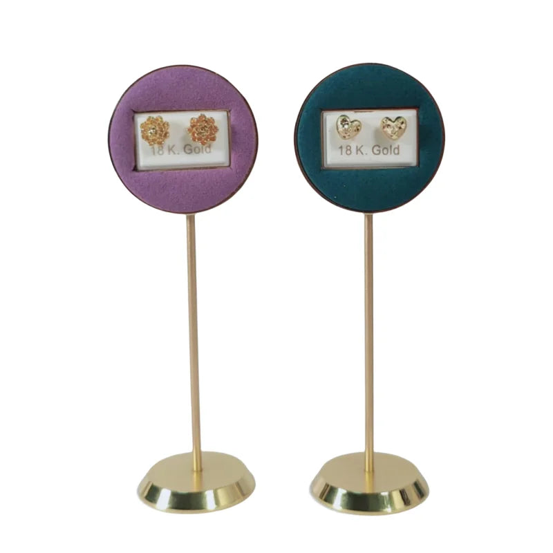 Graceful Metal Jewelry Earrings Rack Lovely Round Design Earrings Display Props