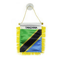 Custom Logo Digital Printing Satin Material Hanging  Tanzania Pennant Flag for Car Rearview Mirror and Home Decoration