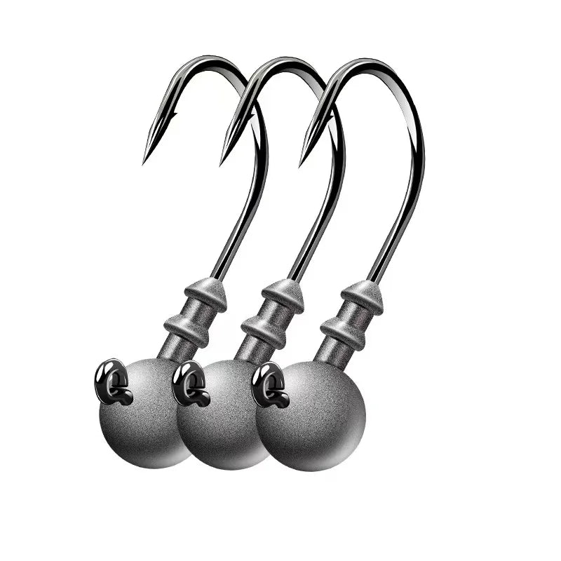 Wholesalers Carbon Jig Head Fishing Hooks Lure 3.5g 5g 7g 10g Barbed Hook for Saltwater & Freshwater for River & Lake Fishing
