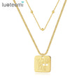 SP-LAM Charm Letter Hip Hop Chain Female Hiphop Drop Golden Layered Stainless Steel European Style Double Layer Necklace