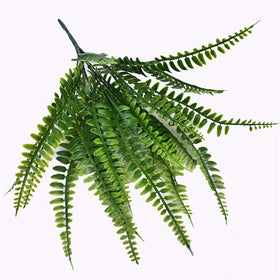 G-1054 Artificial Green Shrubs Plants Boston Faux Fern Leaves Bundle Eucalyptus Stems for Decoration