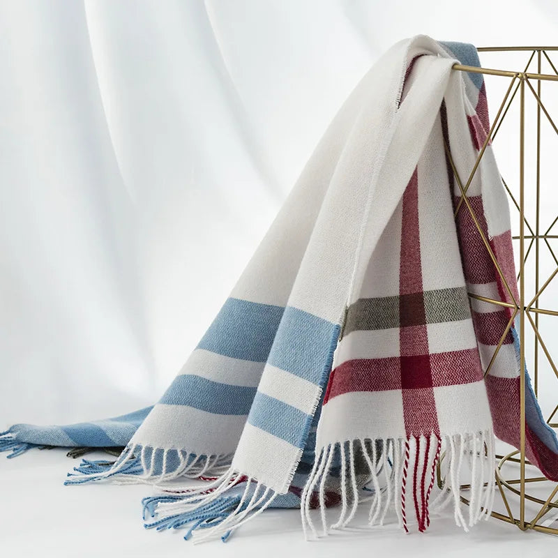 Big Shawl 190x70cm Winter New Plaid Scarf Printed Tassel Pashmina Scarf Fashion Shawl Long Thick Warm Scarf