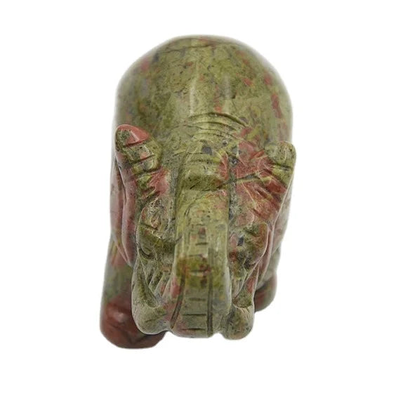 Huiying 2.5 inch hand carved natural unakite stone hand made elephants carvings