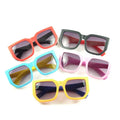 Fashionable Oversized Girls Kids Sunglasses UV400 Protection Cool Blue Red Pink Orange Square Frames Made of Durable PC Plastic