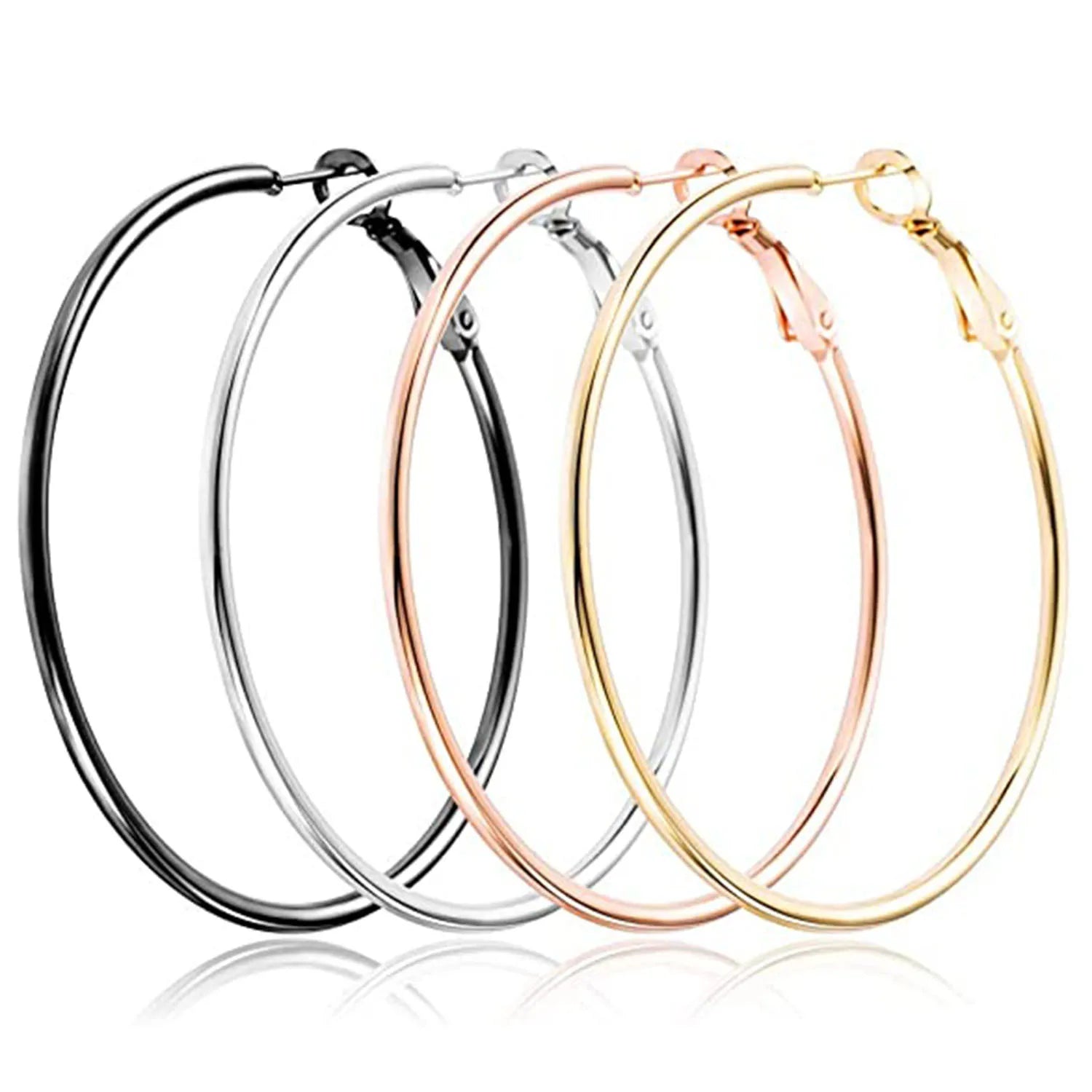 Bulk Wholesale Fashion Jewelry Stainless Steel Hoop Earring for Woman Plated Silver Color 697426