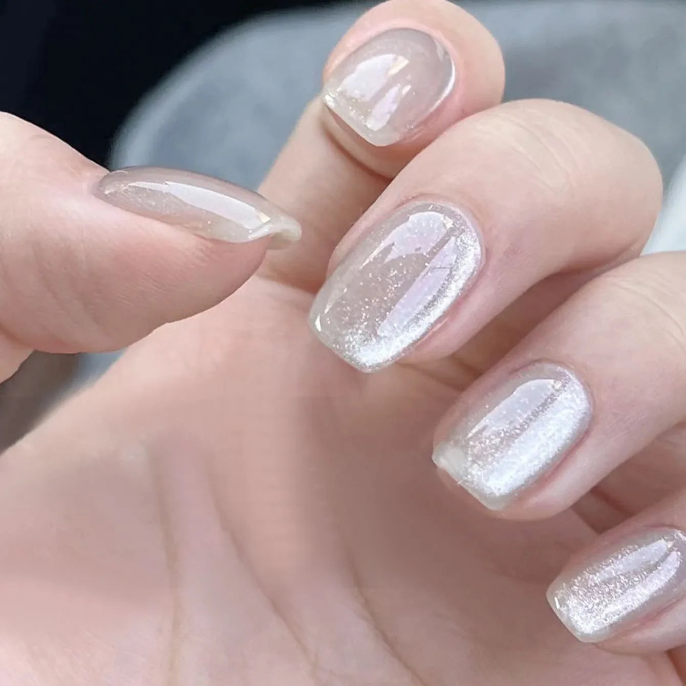 Wholesale High-grade Luxury Designer Wear Nail Flash Cat Eye Effective Solid Color Ombre Fake Acrylic Press on Nails Set