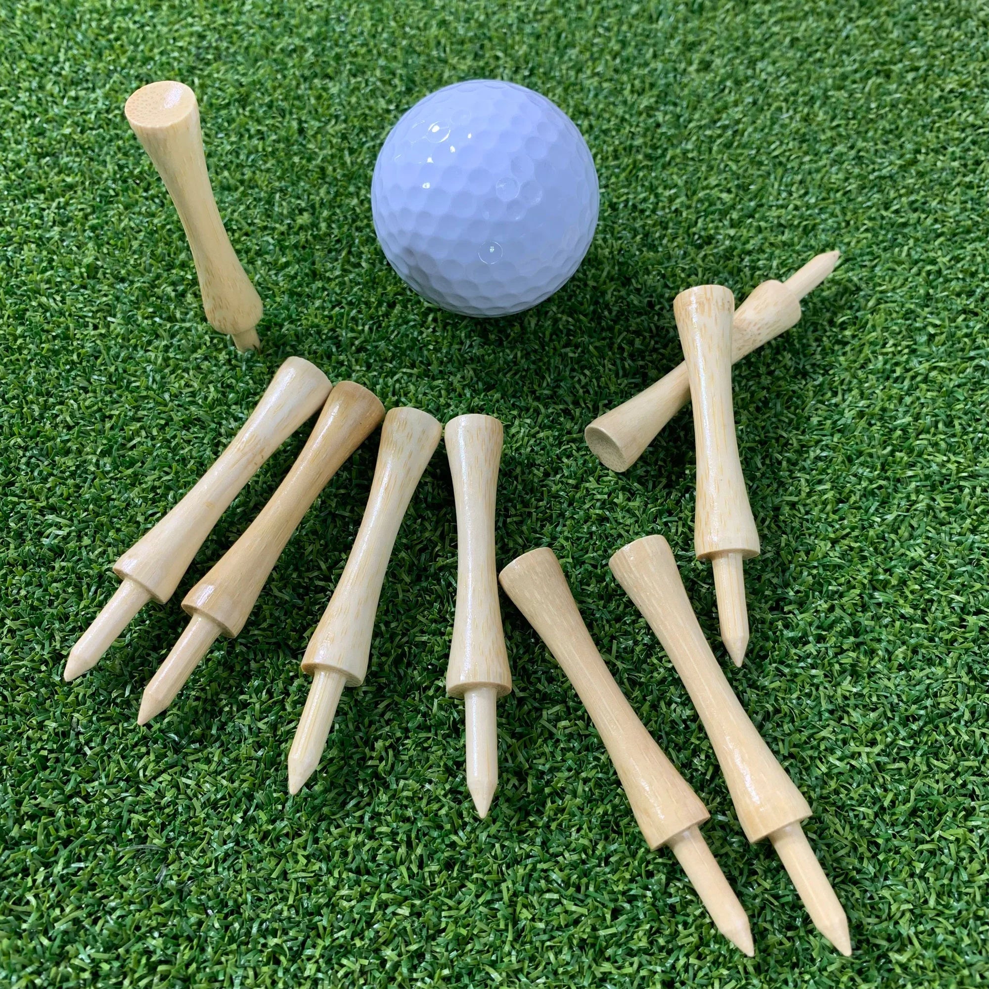 Durable Eco-Friendly Strong Sustainable Biodegradable Castle Golf Tees Unbreakable Step down Bamboo Tees Custom Logo Printing