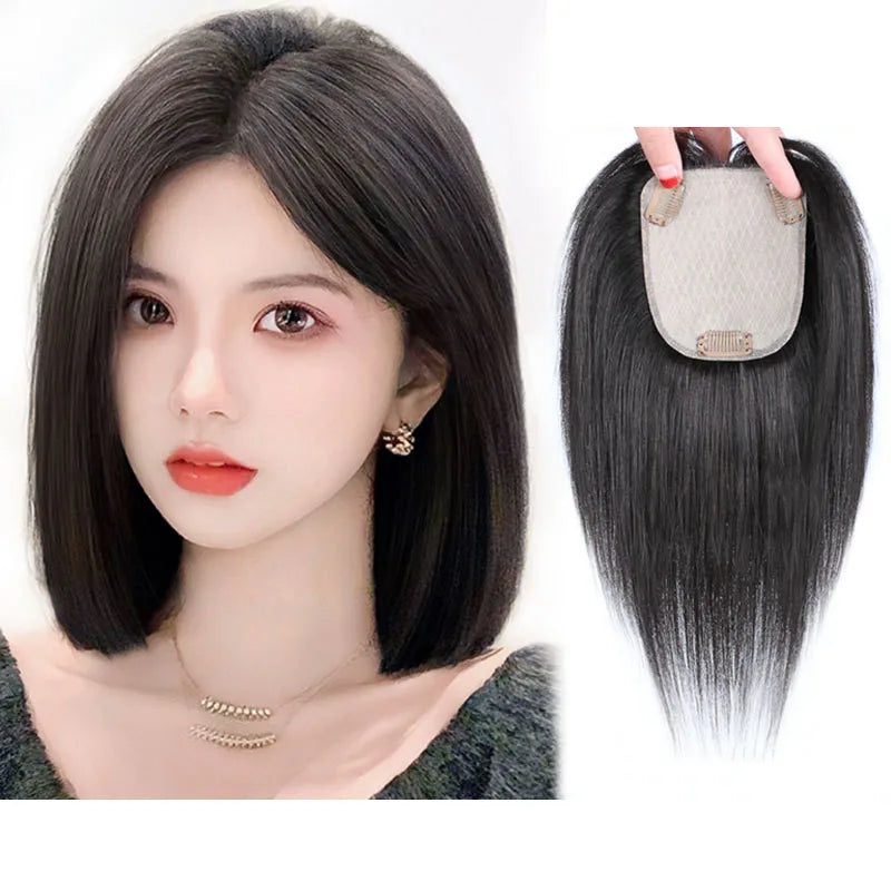 Wholesale 10inch Female Human Hair Toppers Natural Starry Net Hair Topper Hair Patch on Top of Head