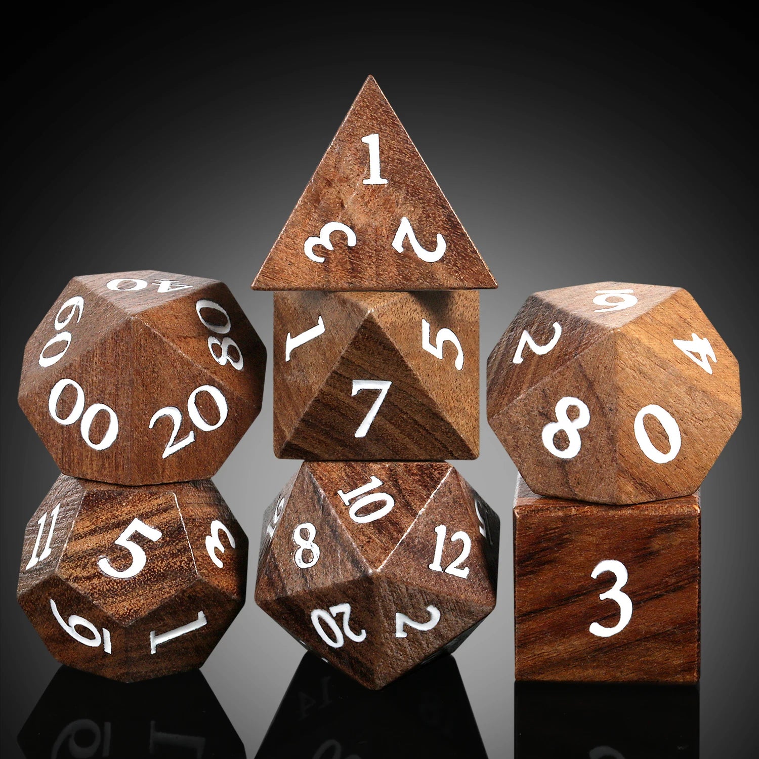 Wholesale Wooden Dice DnD Custom Wood Dnd Dice D&D Wooden Dnd Dice Set for Dungeons and Dragons