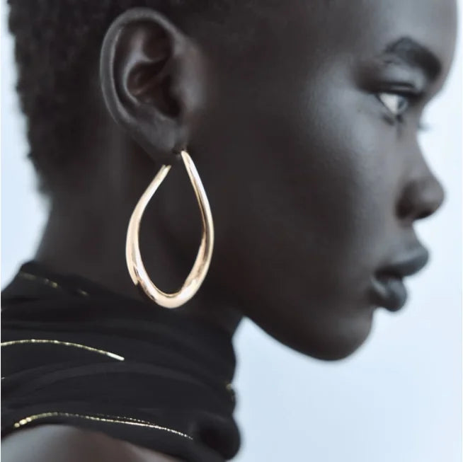 New ZA Fashion Vintage Irregular Asymmetric Metal Statement Long Earrings Women Hip Hop Punk Rock Party Earrings Jewelry