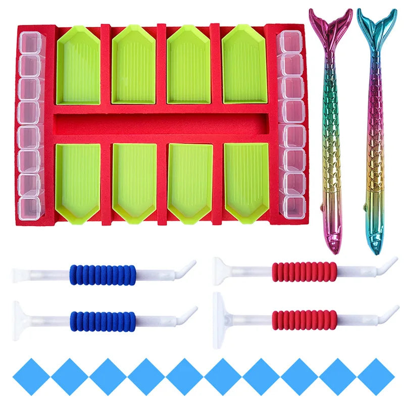 Diamond Painting Tool Latest Sponge Tray Square Storage Tray Tool Organizer Set