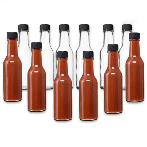 Wholesale 4oz Clear Ketchup Sauce Chili Glass Bottles 100ml Empty Hot Sauce Bottle