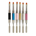 Double Sided Nail Gel Brush and Paint French Brush Customized Logo Metal Pen Drawing Nails 2 Heads Nail Art French Brush