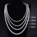 Hot Sale Men Women Moissanite Diamond  Necklace 3mm-6mm 14K White Gold Tennis Chain