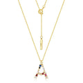 Fashion Gold Plated Zircon 26 Letter Rainbow Simple Gold Choker Necklaces for Women Girl Jewelry Gift