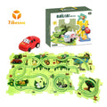 Popular Funny Cartoon Land Theme Building Blocks Track Mini Electric Puzzle Rail Car Train Toy
