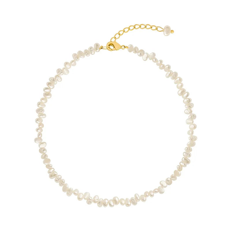 Irregular Necklaces Jewelry 18K Gold Plated Necklace Baroque Fresh Water Pearl Necklace