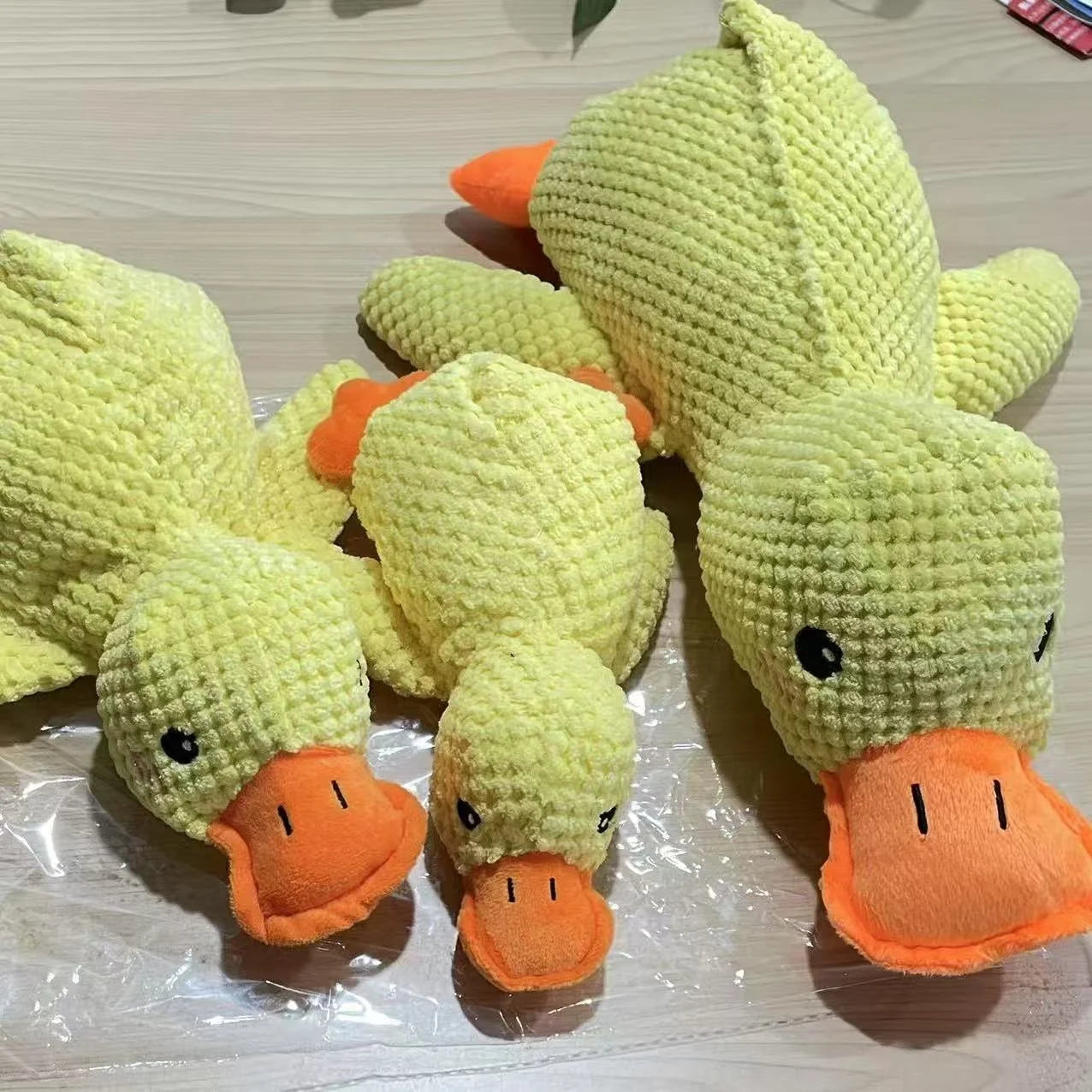Newest Luxury Durable Cute Plush Duck Dog Toy Yellow Pink Green Squeaky Stuffed Toy Resistant Aggressive Chewers Daily Fashion