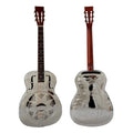 Aiersi Brand Blues Slide Resonator Guitar Glossy Chrome Plated Metal Brass Body Hawaii Tree Single Cone String Instrument