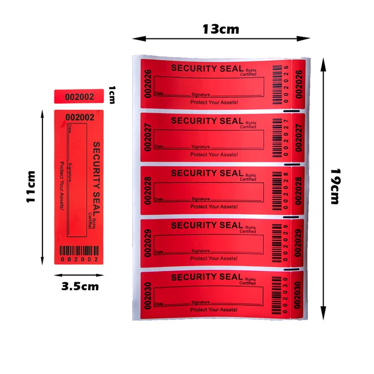 Custom Security Sticker Security Seal Sticker Anti Counterfeiting Waterproof Plastic Seal Void Warranty Label Sticker