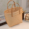 Retro Style Female Hand-woven Plastic Basket Children's Small Square Leisure Bag PP Waterproof Eco-Friendly Customized Storage
