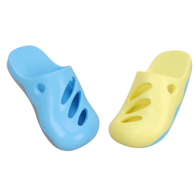 Tough Rubber Dog Chew Toy Bath Slipper Cute Dog Teething Toy  Pet Bath Interactive Toy