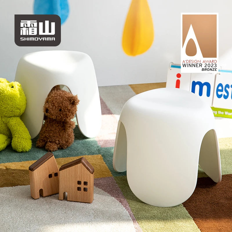 SHIMOYAMA Modern Design One-piece Step Stool Chair Durable PP and Rubber for Home Bathroom or Outdoor Dining Classroom-Patented