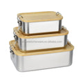 800ml 1200ml 1400ml Leakproof Freshness Preservation Stainless Steel 304 Food Storage Bento Lunch Box Bamboo With Lid for Kids
