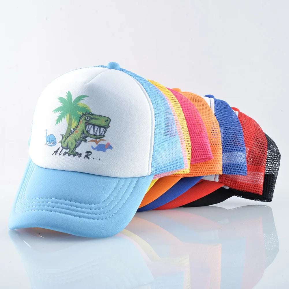 5 Panel Boys Foam Trucker Cap Funny Embroidery Custom Kids Hats Wholesale