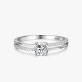 Ailmay 925 Sterling Silver Fashion Luxury Double Iine Slub Clear Zircon Rings for Women Wedding Engagement Fine Jewelry