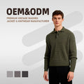 Wholesale Men's European American Lapel Sweater Fashion Slim Sweater Long-Sleeved Knitted Sweater