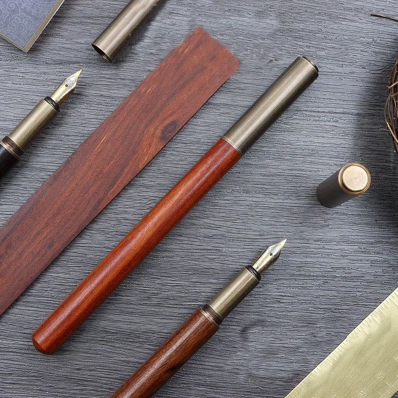 2026 Friendly Smooth Writing Classic Blank Luxury Wood Fountain Pen Custom Logo for Student Finance Use Art Calligraphy Ink Pen