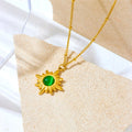 Tarnish Free 18k Gold Plated Stainless Steel Choker Necklace Fashion Multicolor Natural Stone Malachite Star Pendant Necklace