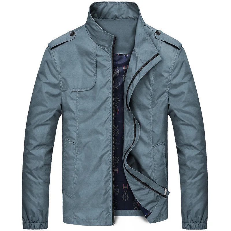 2022 Men's Jacket Spring Casual Fashion Handsome Pilot Zip Casual Jacket
