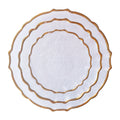 Luxury Hand Blown Glass Charger Plates Transparent Golden Silver Rose Gold White Black Rim for Wedding Decorations Eco-Friendly
