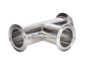 Stainless Steel Sanitary Tri Clamp Tee Triclamp Fitting KF Pipe SS304/316L Clamp Ferrule Three Way Equal/Reducing Vacuum Tee