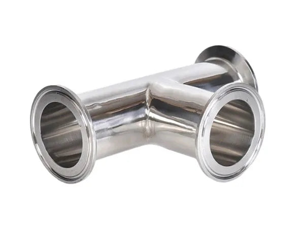 Stainless Steel Sanitary Tri Clamp Tee Triclamp Fitting KF Pipe SS304/316L Clamp Ferrule Three Way Equal/Reducing Vacuum Tee