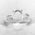 Sterling Silver 7*9mm Semi Mount Ring Empty Frame Blank Support Claw Setting S925 Base Holder Without Center Stone for DIY Inlay
