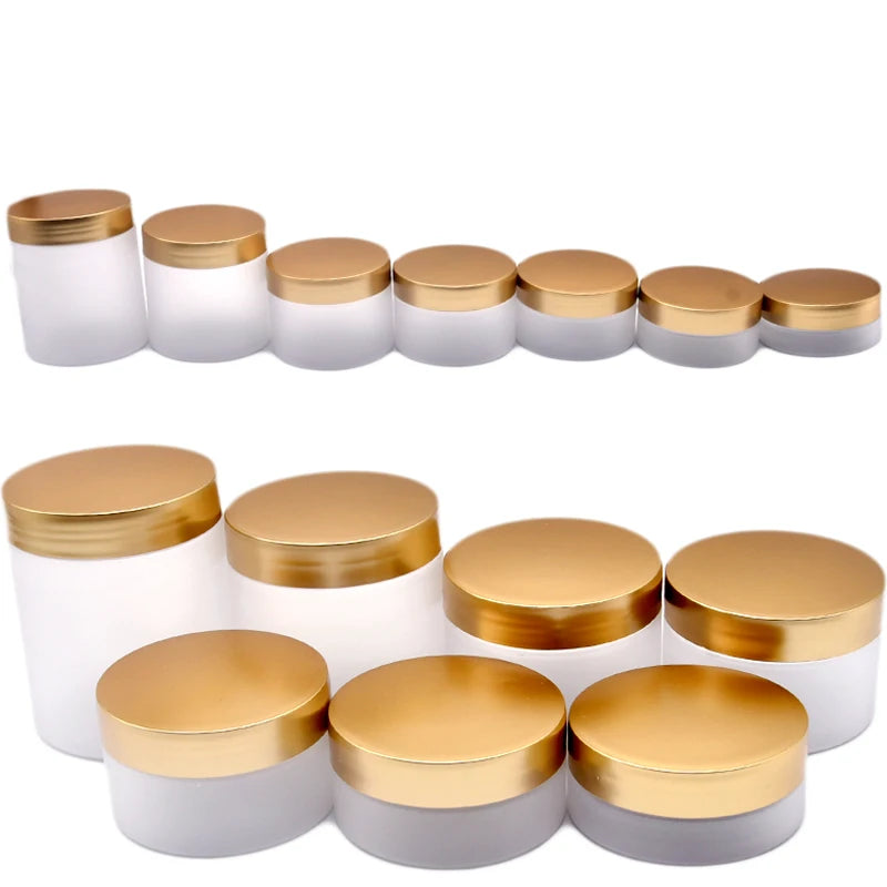 100g 150g 200g 250g Empty Colorful Round Shaped Plastic Jar Gold Lid PET Cosmetic Container Face Cream & Face Mask Jar
