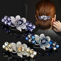 Korean Rhinestone Barrettes Back Head Crystal Hairclip Crystal Rhine-drill Hair Clip Back Head Updo Spring Hair Clip
