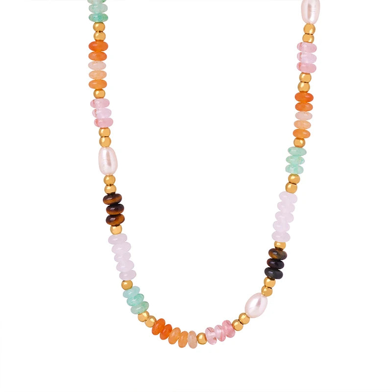 Wholesale Fashion Personalized Bead Chain Jewelry Pearl Stainless Steel Necklace