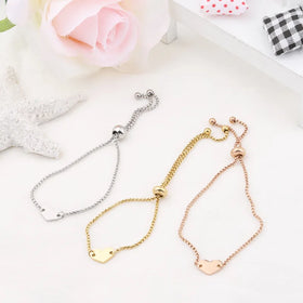 Europe and America Popular Adjustable Bracelet Love Heart Simple Insdiy Bracelet Women Stainless Steel Bracelet