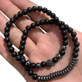 Fashion Men's Unisex Jewelry Classic Plating Design Alloy 2 Layers Bracelet Set 6mm Beads Titanium and Stainless Steel Bangles