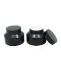Luxury Cream Glass Jar Sturm Matte Black Cosmetic Jar 100ml 100g Glass Cream Jar With Plastic Lid for Face Cream With Customized