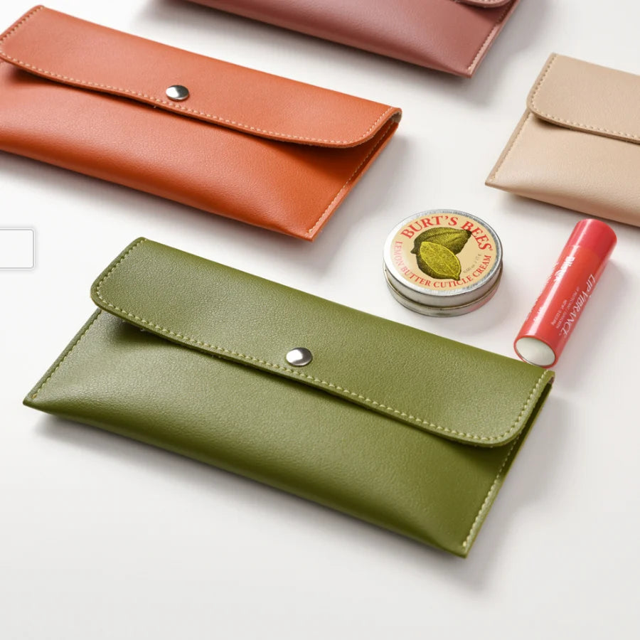Multi-function PU Leather Travel Cosmetic Bag Mini Makeup Brush Pen Pouch Ladies Purse Wallets