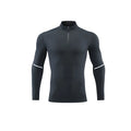 New Men's Sports Polo Shirt Long Sleeve Stand Collar Quick Dry Half Zipper UV Protection Spring Autumn Outdoor Fitness Wear