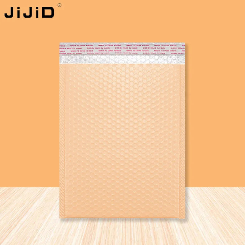 JIJID Wholesales Plastic Bubble Envelopes Bubble Mailer Golden Letter Printing Mailing Bags Custom Logo