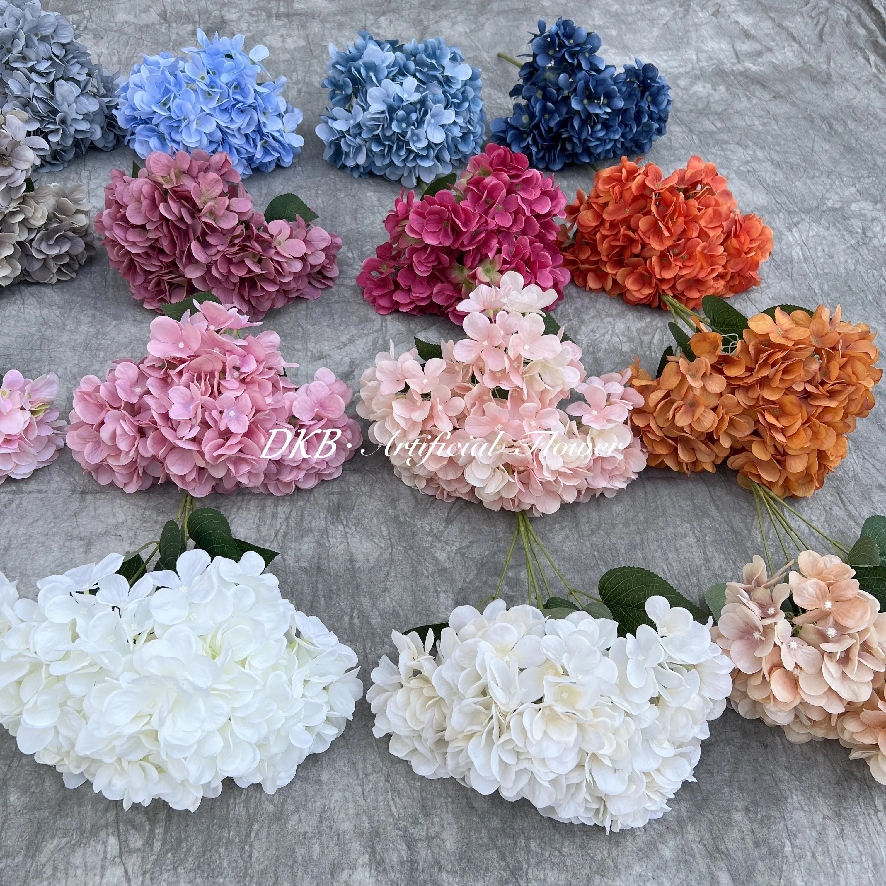 DKB DBH003 Multi Color Silk Artificial Hydrangea Flowers for Home Wedding Christmas Decorations