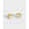 925 Sterling Silver Fashion Jewelry Stud Earrings Irregular Freshwater Pearls Earrings Minimalist 18k Gold Earrings Women