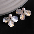 Chancy New Arrival Fashion Korean Statement Stud Earrings Small Mini Cute White Pearl Petal for Women Girls for Anniversaries